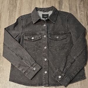 Express Black and Gray Denim Jacket